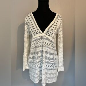 Lace Beach Coverup Tunic Ivory